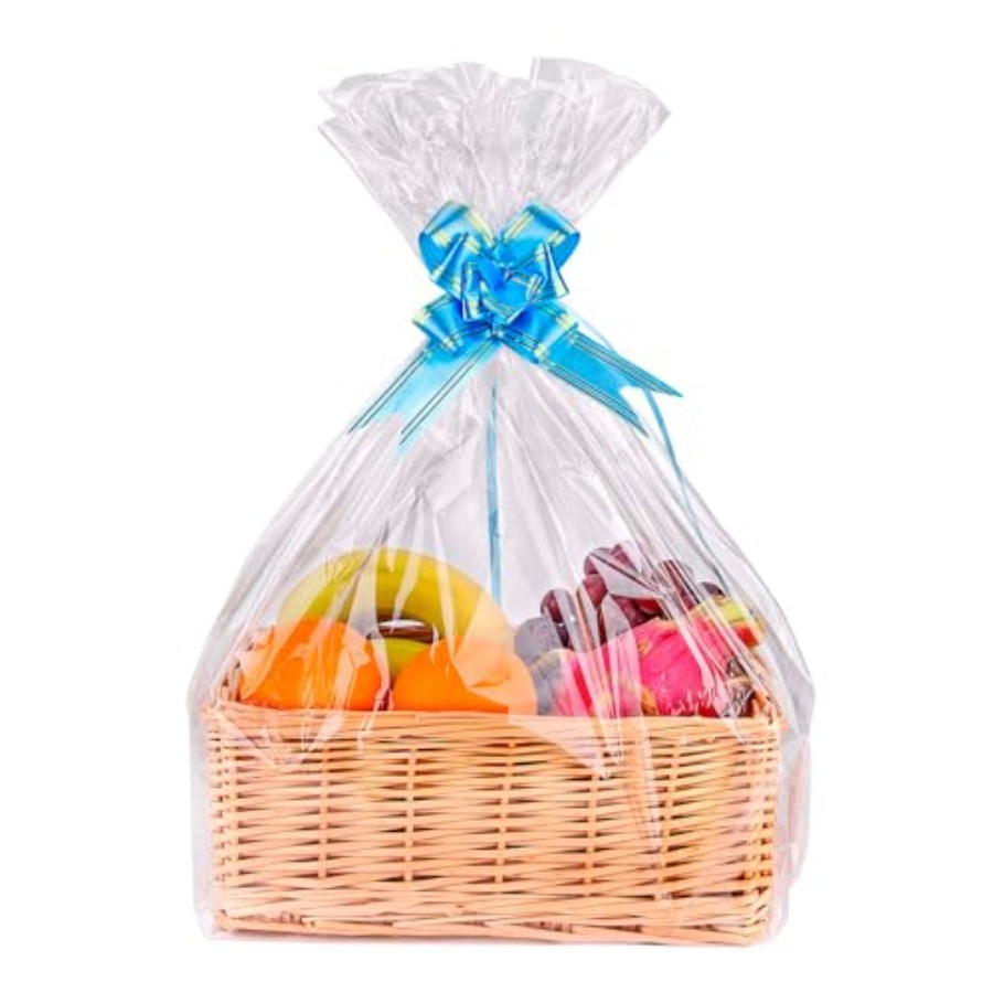 Cellophane Wrap Clear - 15er-Pack Große Transparente Cellophan-Geschenktüten für Körbe