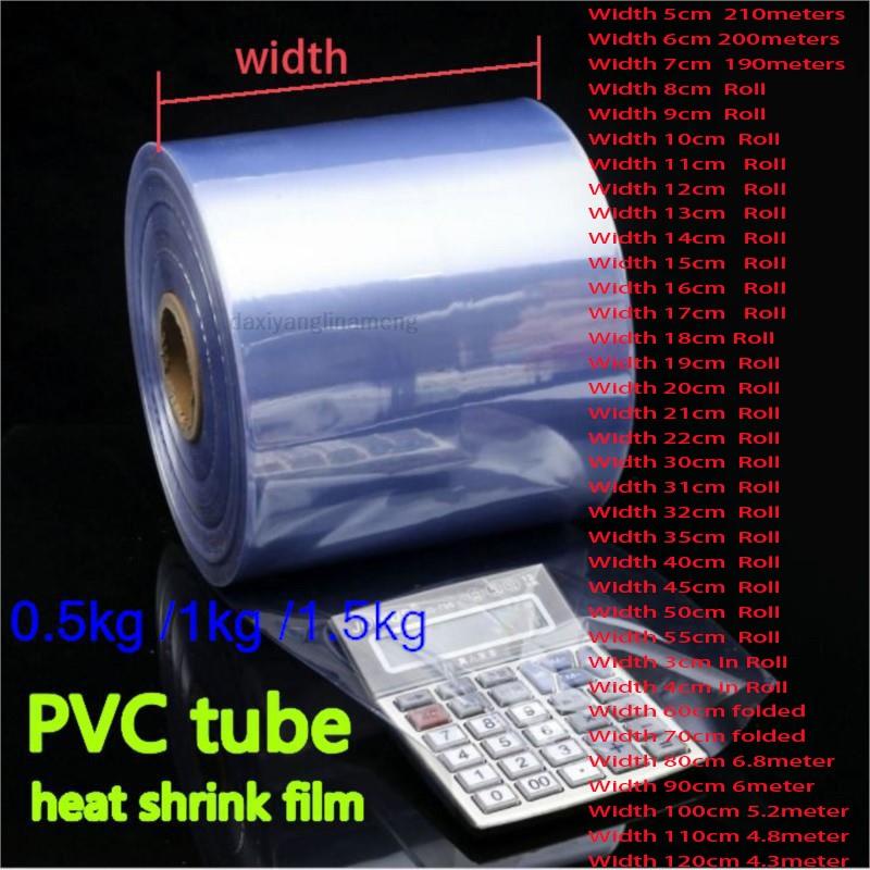 Cellophane Wrap Clear - 0,5–1,5 kg PVC-Schrumpfschlauch, durchsichtige Folie, DIY,