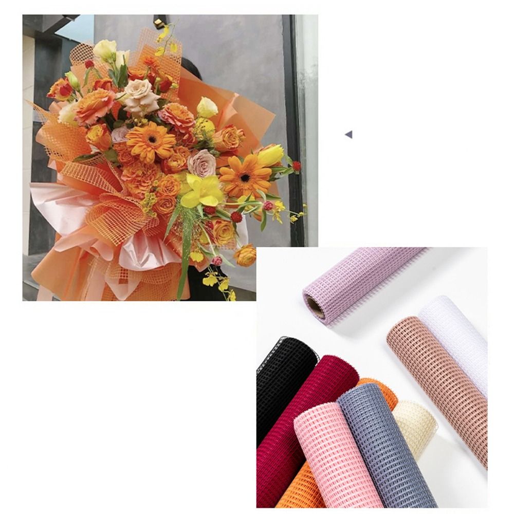 Flower Wrap Kraft - 50cm Breites Frischblumen-Einwickelpapier DIY Hartes Garn-Netz-Einwickelpapier