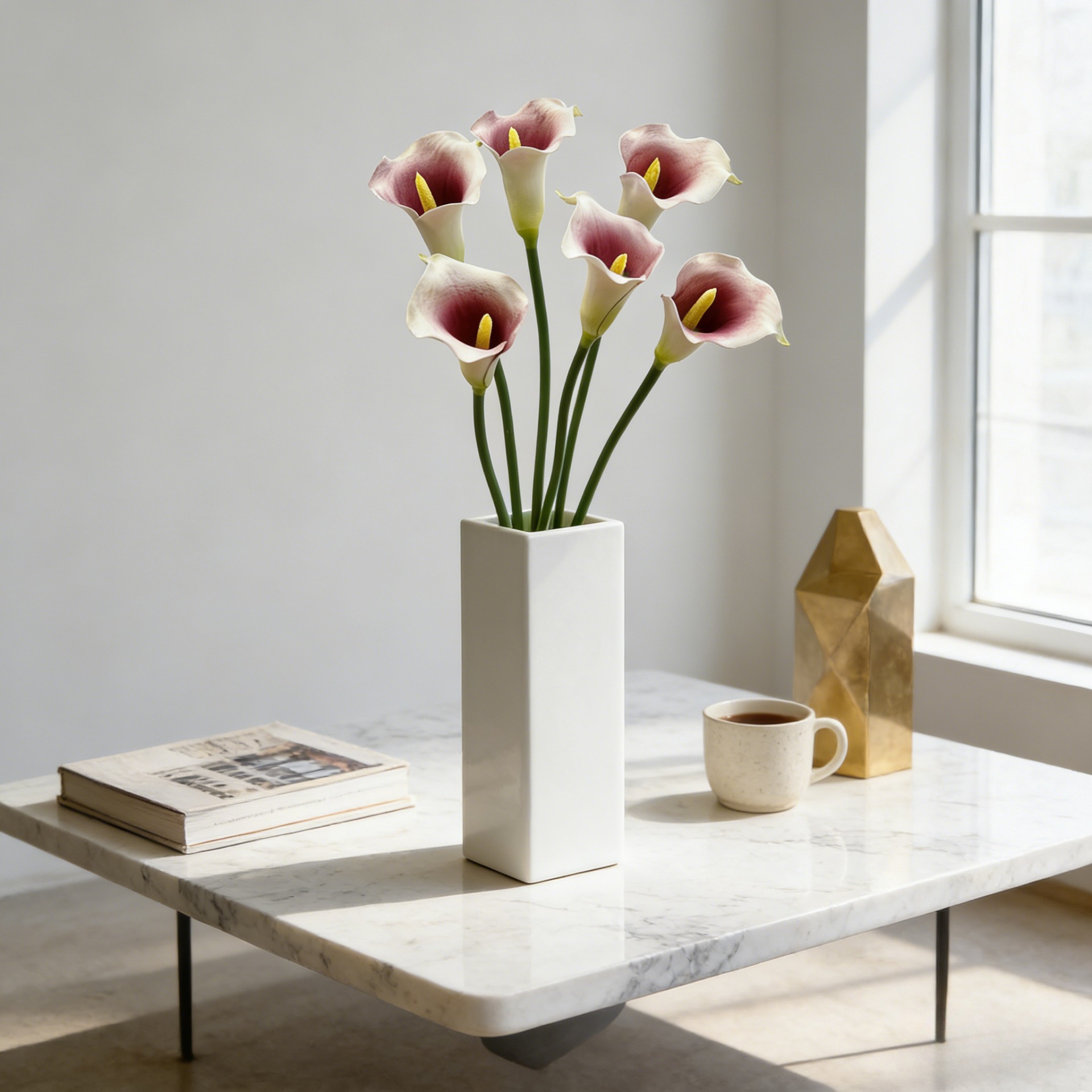 Florist Supply Bulk - 26 Zoll Einzelstiel Halbmond-Kallalelie Künstliche Blume