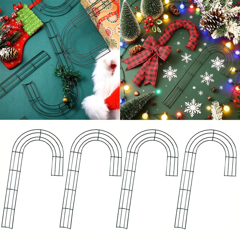 Wreath Form Wire - J-förmige Metall-Draht-Kranzrahmen, DIY-Kranzbasisformen für Weihnachtsdekorationen und