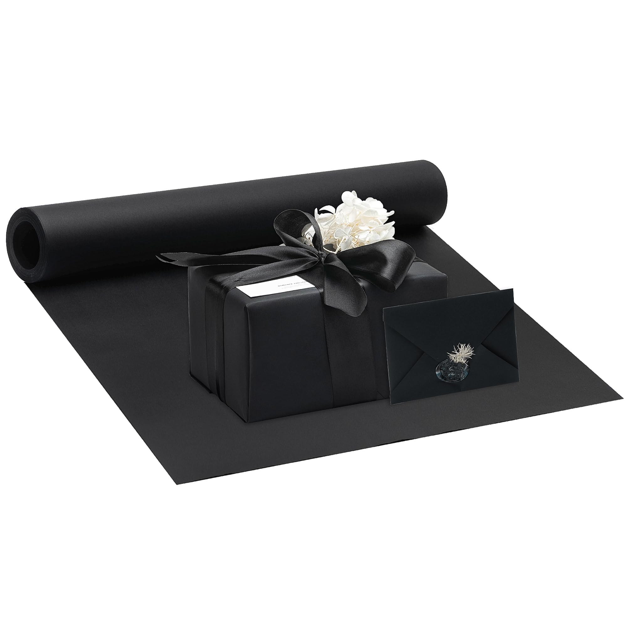 Flower Wrap Kraft - Kraftpapier, schwarzes Geschenkpapier, perfekt für DIY-Bastelarbeiten/Zeichnen/Geschenkverpackungen,