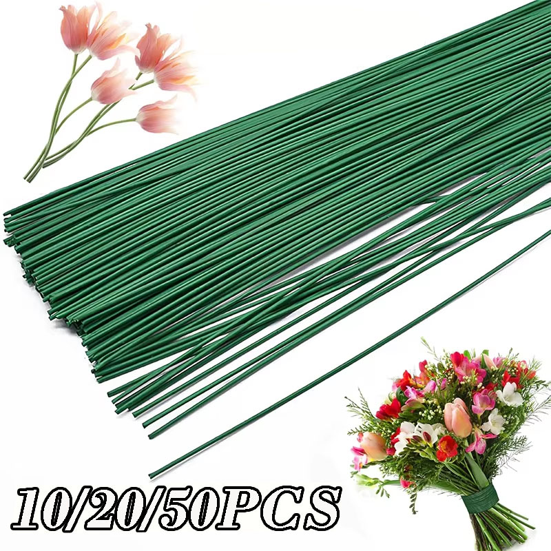 Wire Stem Florist - 10/20/50 Stück Künstliche Blumenstiele für Floristik-Blumenarrangements