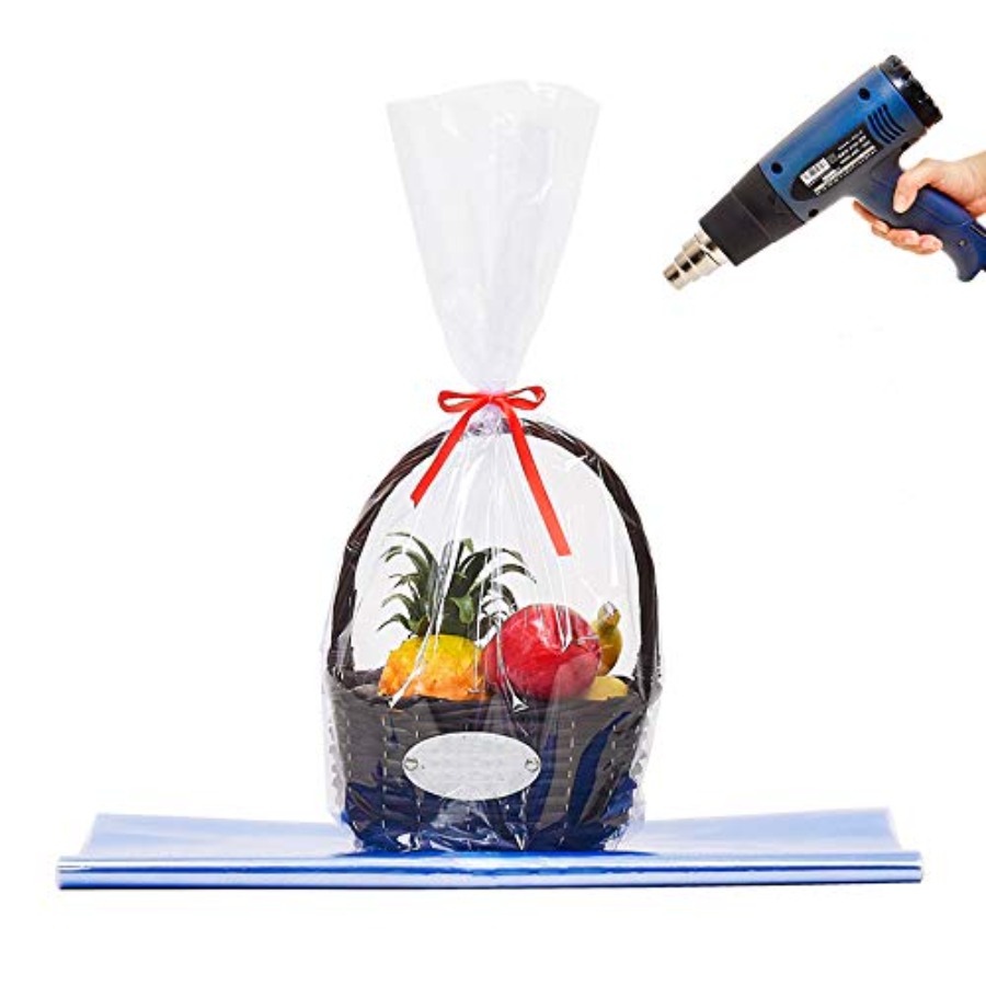 Cellophane Wrap Clear - Transparente Cellophan-Schrumpfbeutel für Geschenk- und Osterkörbe,