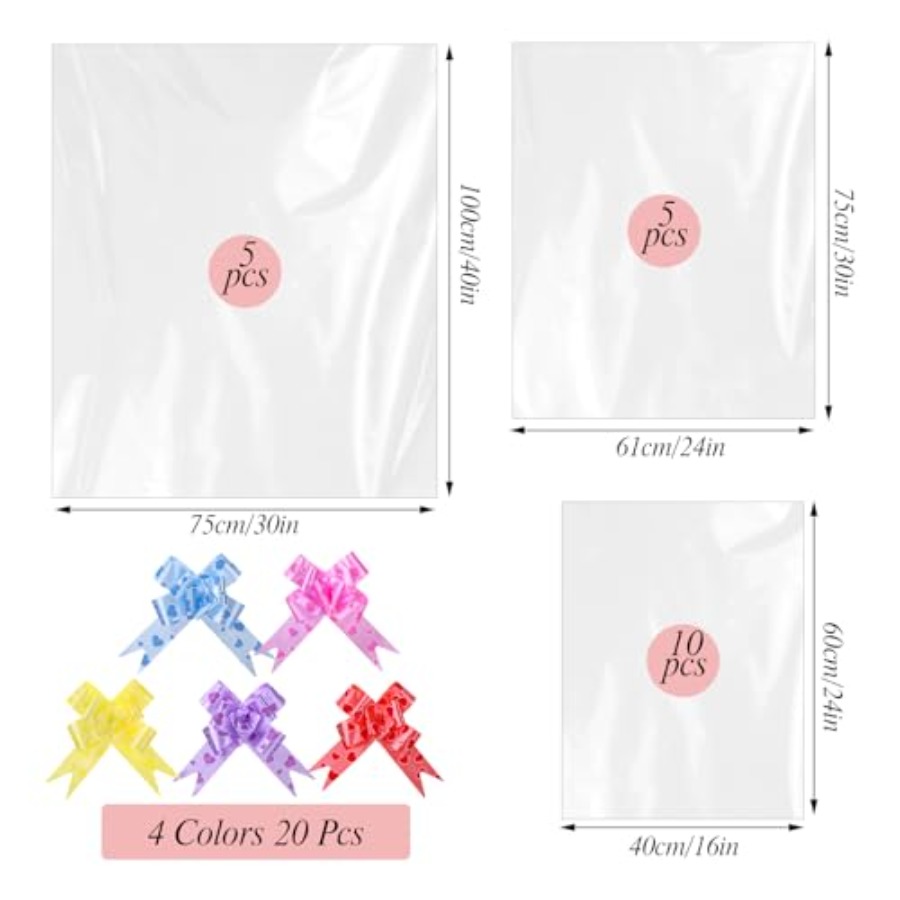 20 Stück große Cellophanbeutel – Cellophane Wrap Clear Bewertung und Preis