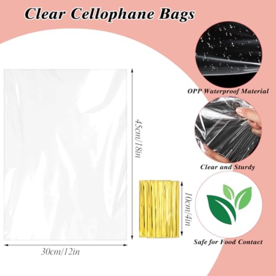 60 Stück Cellophan-Geschenktüt – Cellophane Wrap Clear Bewertung und Preis