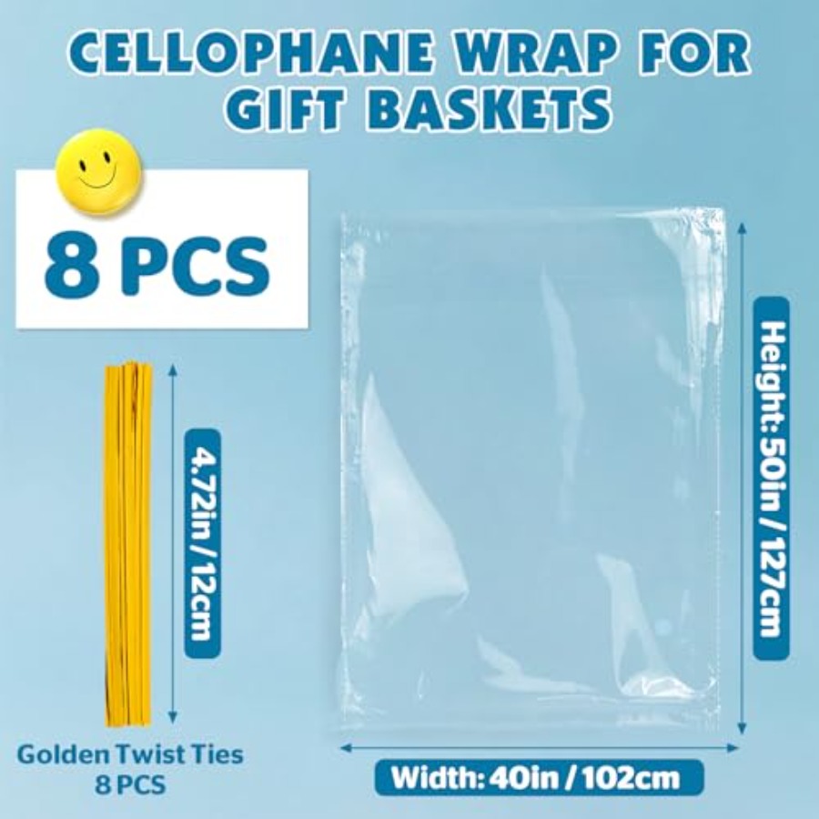 8 Stück große Cellophanbeutel, – Cellophane Wrap Clear Bewertung und Preis